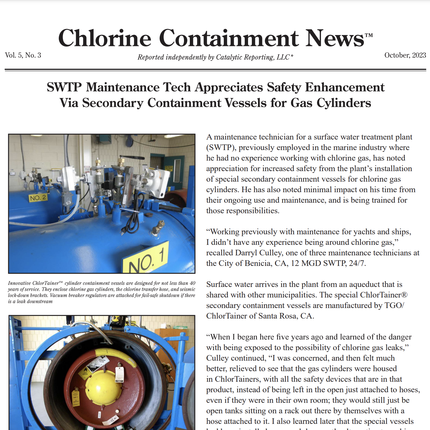 Chlorine Containment News Newsletter Volume 5, Number 3 SWTP